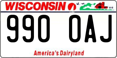 WI license plate 990OAJ