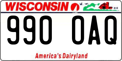 WI license plate 990OAQ
