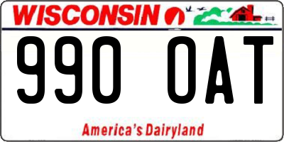 WI license plate 990OAT