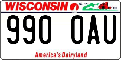 WI license plate 990OAU