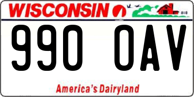 WI license plate 990OAV
