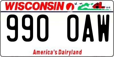 WI license plate 990OAW