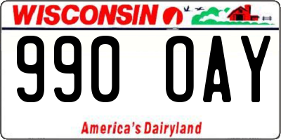 WI license plate 990OAY