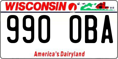 WI license plate 990OBA