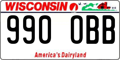 WI license plate 990OBB