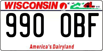 WI license plate 990OBF