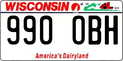 WI license plate 990OBH