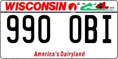 WI license plate 990OBI