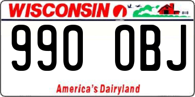 WI license plate 990OBJ