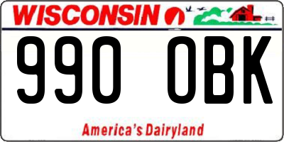 WI license plate 990OBK