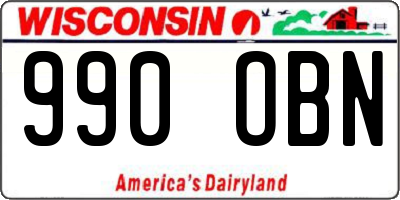 WI license plate 990OBN