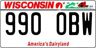 WI license plate 990OBW
