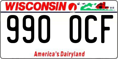 WI license plate 990OCF