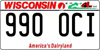 WI license plate 990OCI