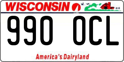 WI license plate 990OCL