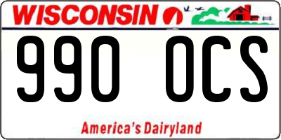 WI license plate 990OCS