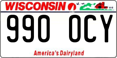 WI license plate 990OCY
