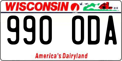 WI license plate 990ODA