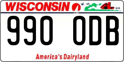 WI license plate 990ODB