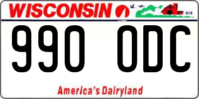 WI license plate 990ODC