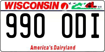 WI license plate 990ODI