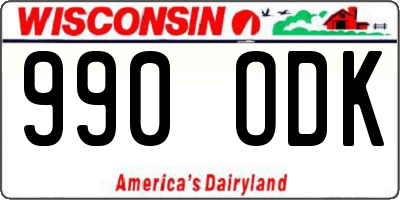 WI license plate 990ODK