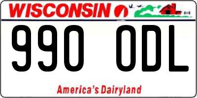 WI license plate 990ODL