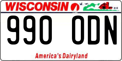 WI license plate 990ODN