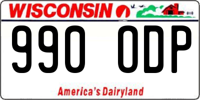 WI license plate 990ODP