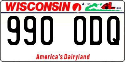 WI license plate 990ODQ