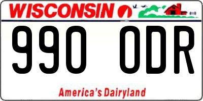 WI license plate 990ODR