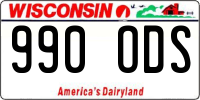 WI license plate 990ODS