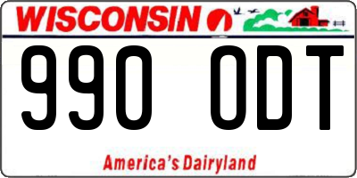 WI license plate 990ODT