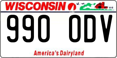 WI license plate 990ODV