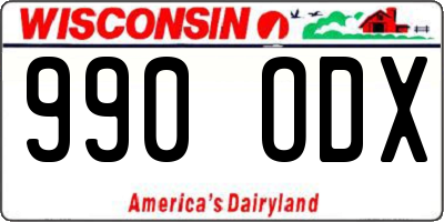 WI license plate 990ODX