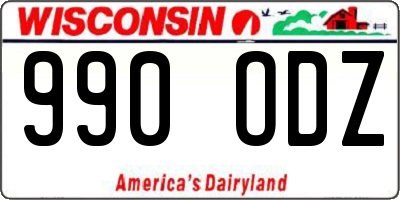 WI license plate 990ODZ