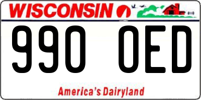 WI license plate 990OED