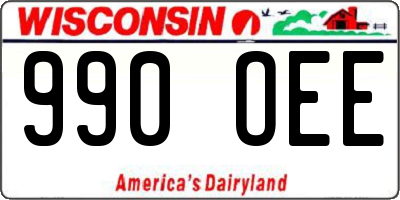 WI license plate 990OEE
