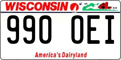 WI license plate 990OEI