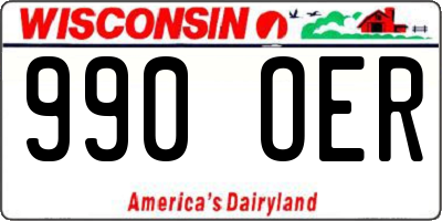 WI license plate 990OER