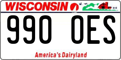 WI license plate 990OES