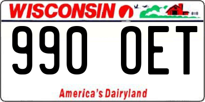 WI license plate 990OET