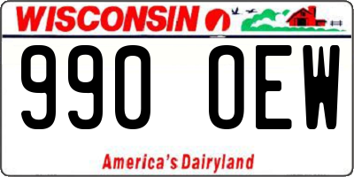 WI license plate 990OEW