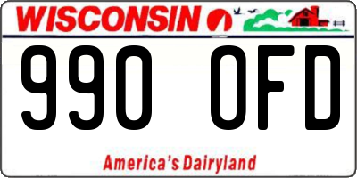 WI license plate 990OFD