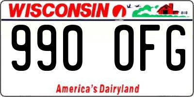WI license plate 990OFG