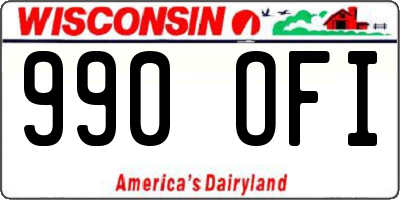 WI license plate 990OFI