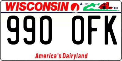 WI license plate 990OFK