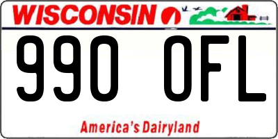 WI license plate 990OFL