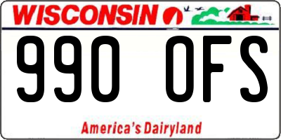 WI license plate 990OFS