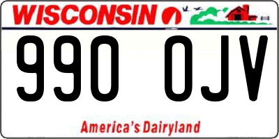WI license plate 990OJV